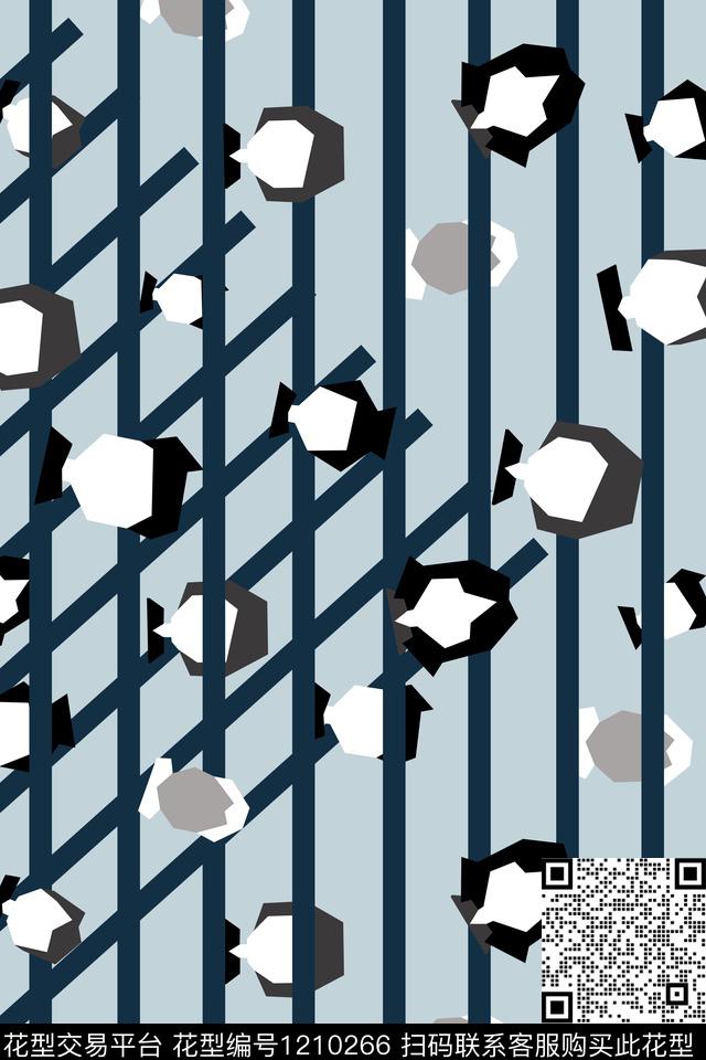 几何大牌风条纹数码印花华亿平台下载（图片编号: 1210266） - 瓦栏（Walan）