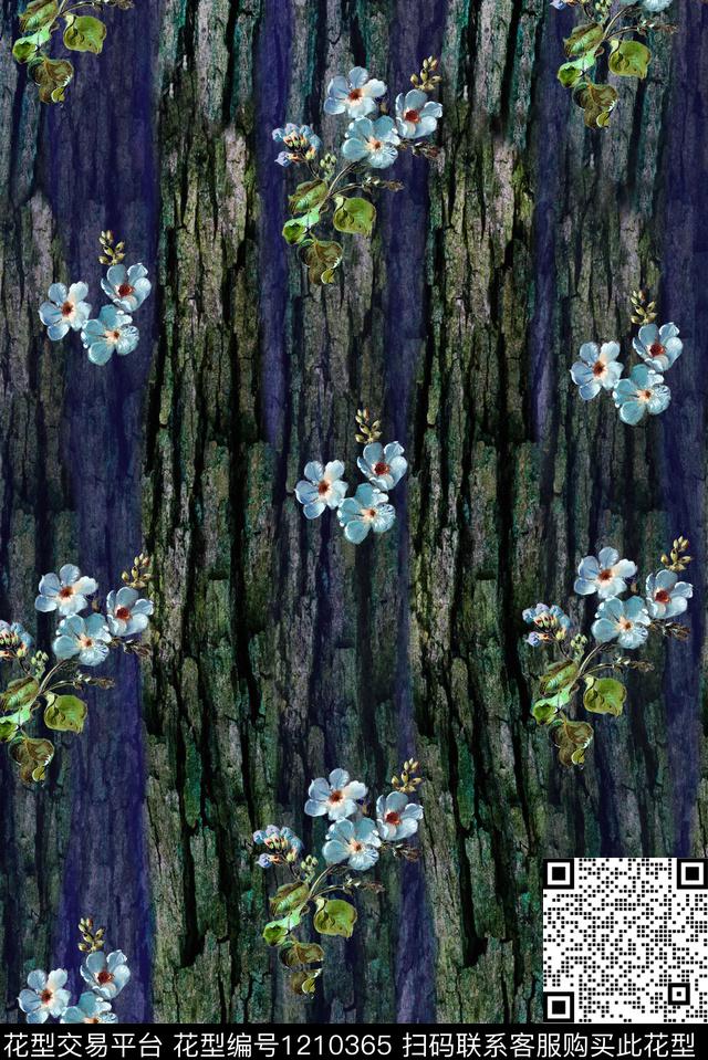 女装花卉木纹数码印花华亿平台下载（图片编号: 1210365） - 瓦栏（Walan）