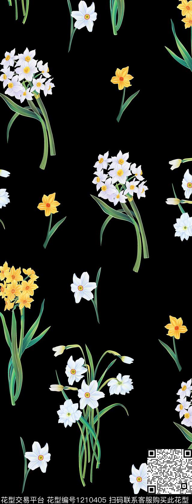 小碎花风格化花卉手绘花卉数码印花华亿平台下载（图片编号: 1210405） - 瓦栏（Walan）