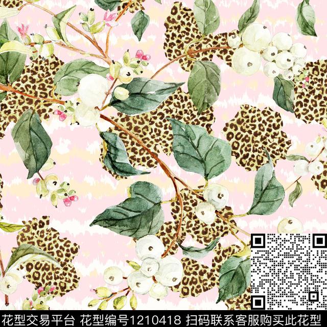 女装花卉植物数码印花华亿平台下载（图片编号: 1210418） - 瓦栏（Walan）