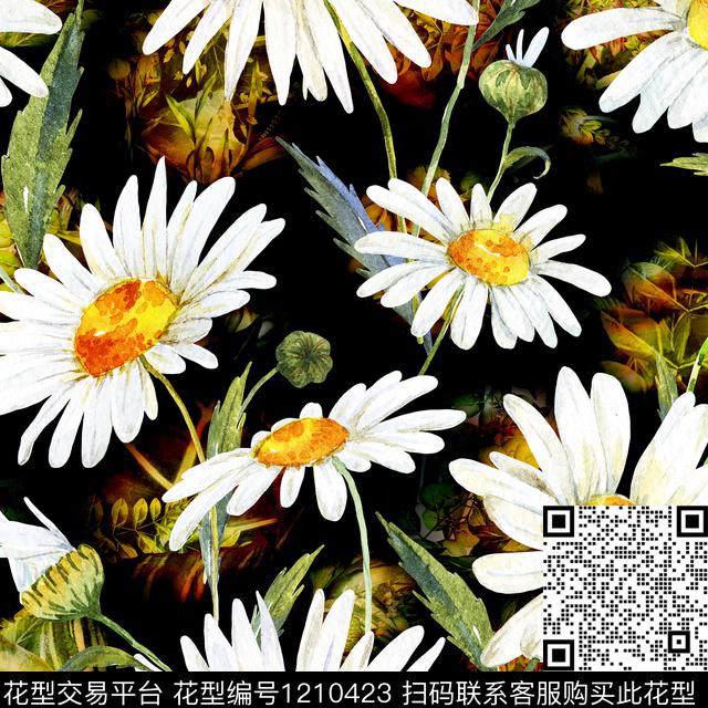 女装欧洲花卉数码印花华亿平台下载（图片编号: 1210423） - 瓦栏（Walan）