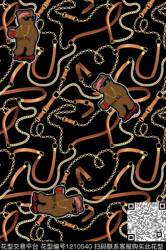 链条男装熊数码印花华亿平台下载（图片编号: 1210540） - 瓦栏（Walan）