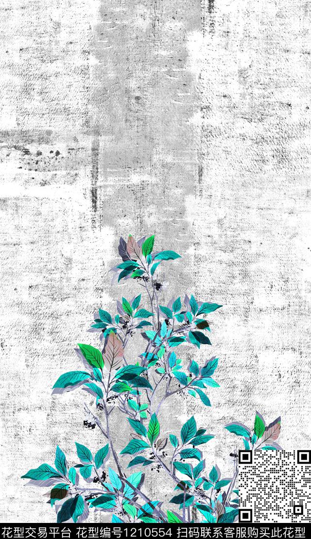 花卉定位花中国风数码印花华亿平台下载（图片编号: 1210554） - 瓦栏（Walan）