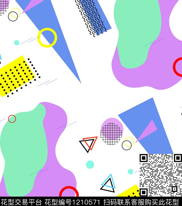 几何格子传统印花华亿平台下载（图片编号: 1210571） - 瓦栏（Walan）