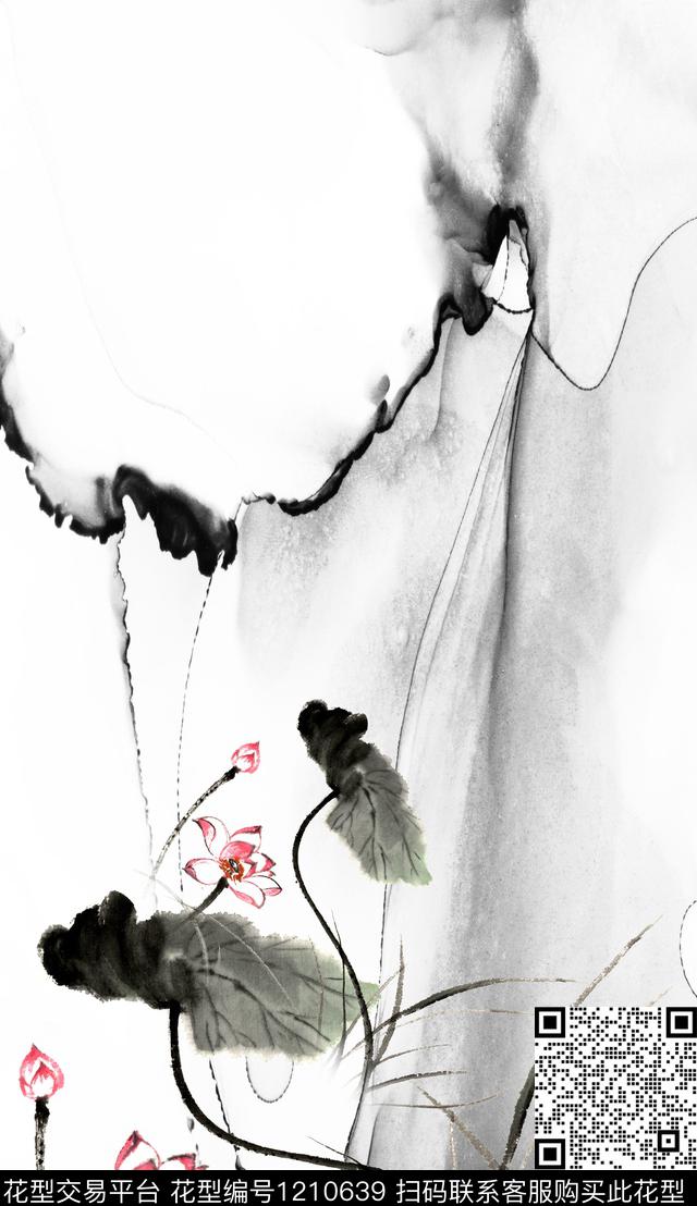 花卉定位花中国风数码印花华亿平台下载（图片编号: 1210639） - 瓦栏（Walan）