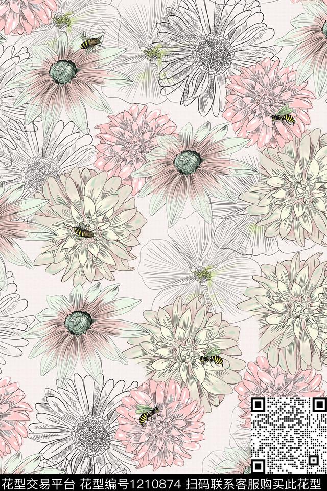 数码华亿平台大牌风花卉数码印花华亿平台下载（图片编号: 1210874） - 瓦栏（Walan）