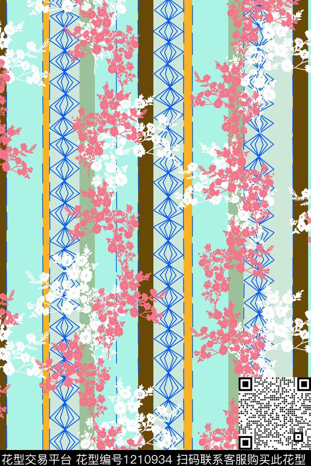 几何小碎花线条传统印花华亿平台下载（图片编号: 1210934） - 瓦栏（Walan）