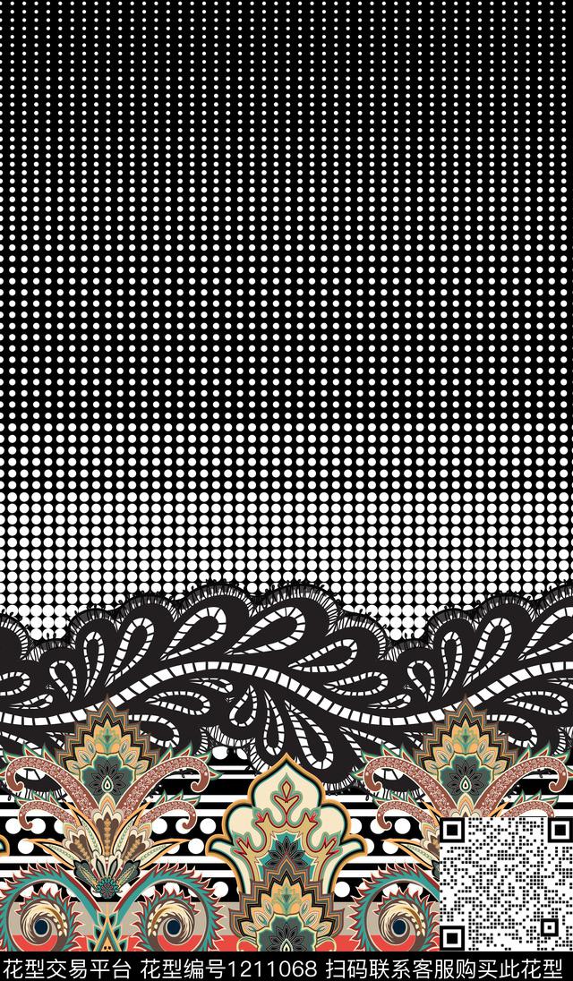 定位花真丝定位花民族风定位花数码印花华亿平台下载（图片编号: 1211068） - 瓦栏（Walan）