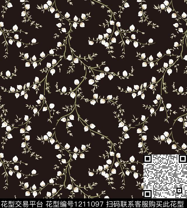 花卉大牌风小碎花传统印花华亿平台下载（图片编号: 1211097） - 瓦栏（Walan）