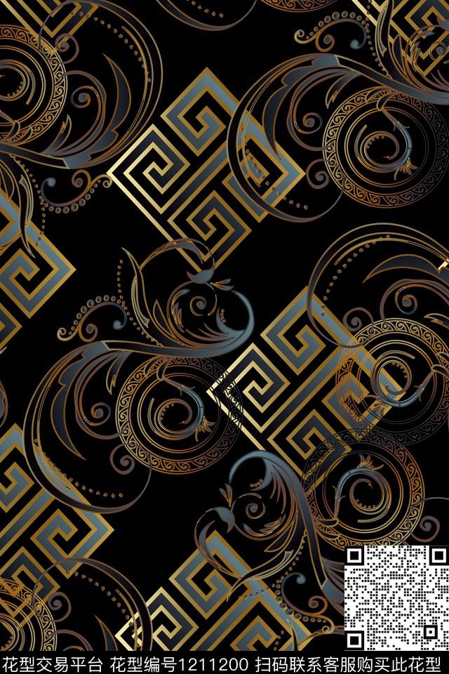 男装几何大牌风数码印花华亿平台下载（图片编号: 1211200） - 瓦栏（Walan）