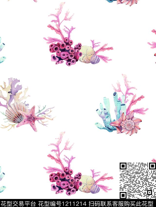 休闲珊瑚雅致数码印花华亿平台下载（图片编号: 1211214） - 瓦栏（Walan）