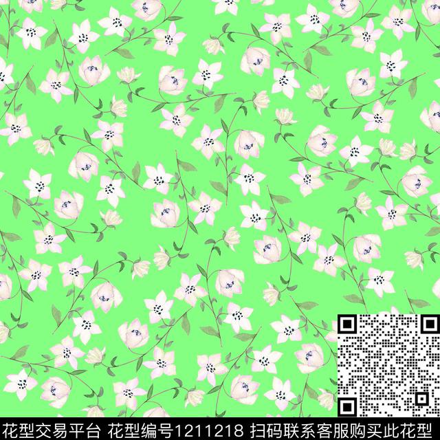 小碎花可爱雅致数码印花华亿平台下载（图片编号: 1211218） - 瓦栏（Walan）