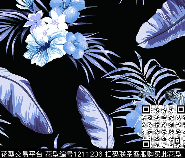 女装清爽底花卉花卉数码印花华亿平台下载（图片编号: 1211236） - 瓦栏（Walan）