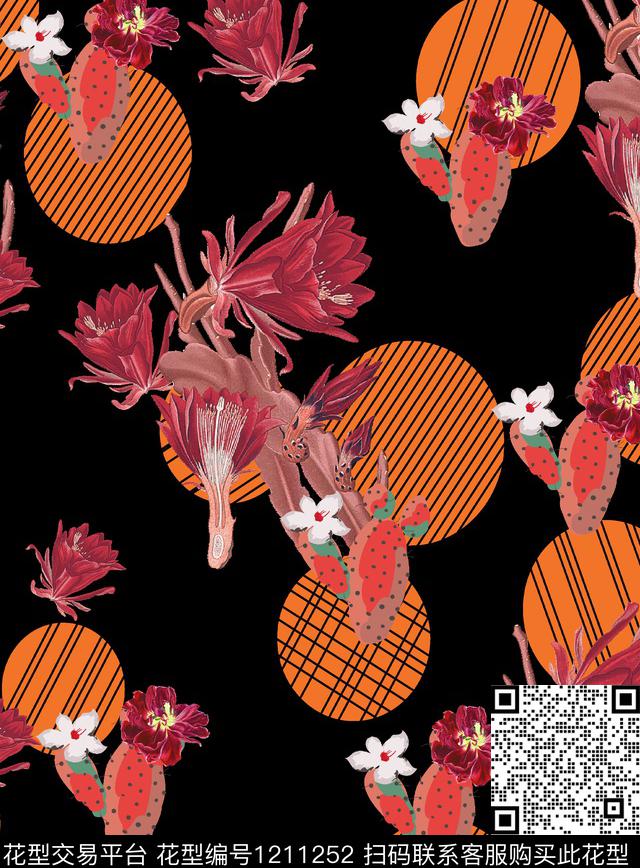 数码华亿平台花卉复古数码印花华亿平台下载（图片编号: 1211252） - 瓦栏（Walan）