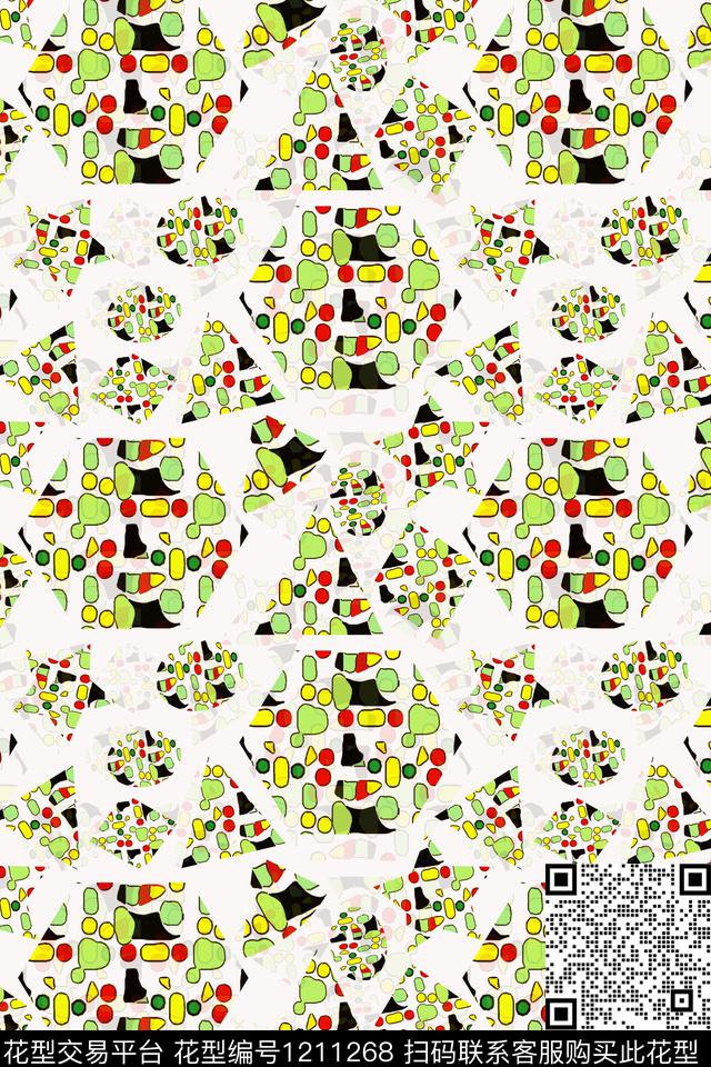 六边形卡通婴童图案几何传统印花华亿平台下载（图片编号: 1211268） - 瓦栏（Walan）