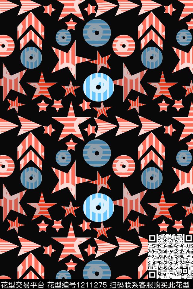 五角星卡通婴童图案几何传统印花华亿平台下载（图片编号: 1211275） - 瓦栏（Walan）