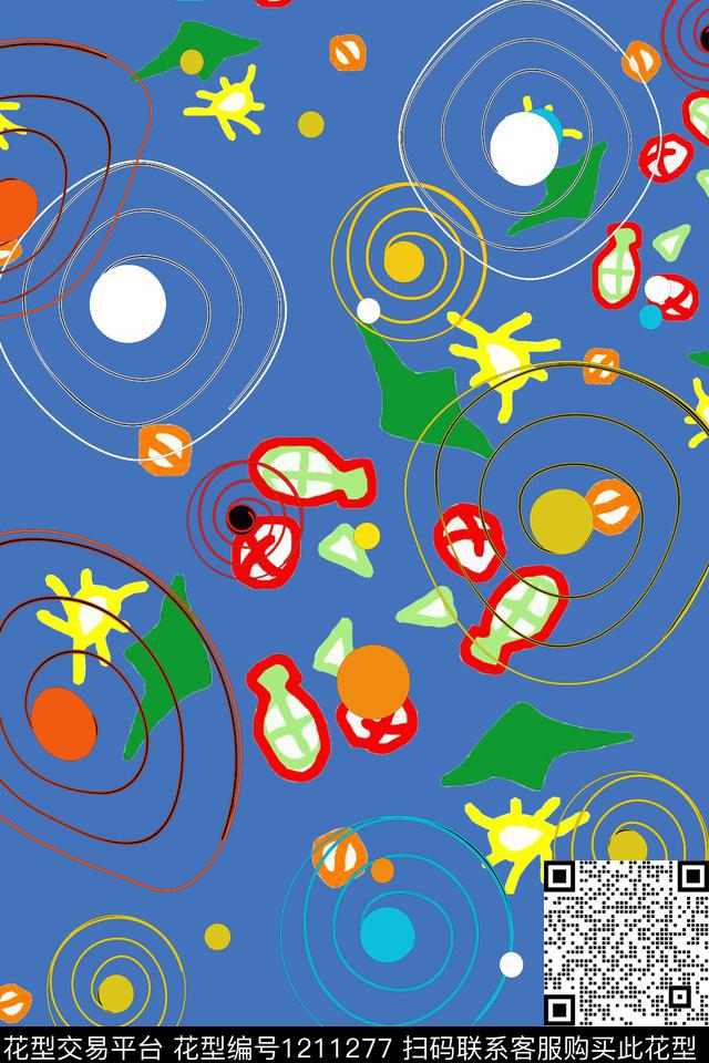 卡通婴童图案趣味几何传统印花华亿平台下载（图片编号: 1211277） - 瓦栏（Walan）