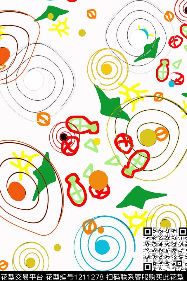 卡通婴童图案趣味几何传统印花华亿平台下载（图片编号: 1211278） - 瓦栏（Walan）