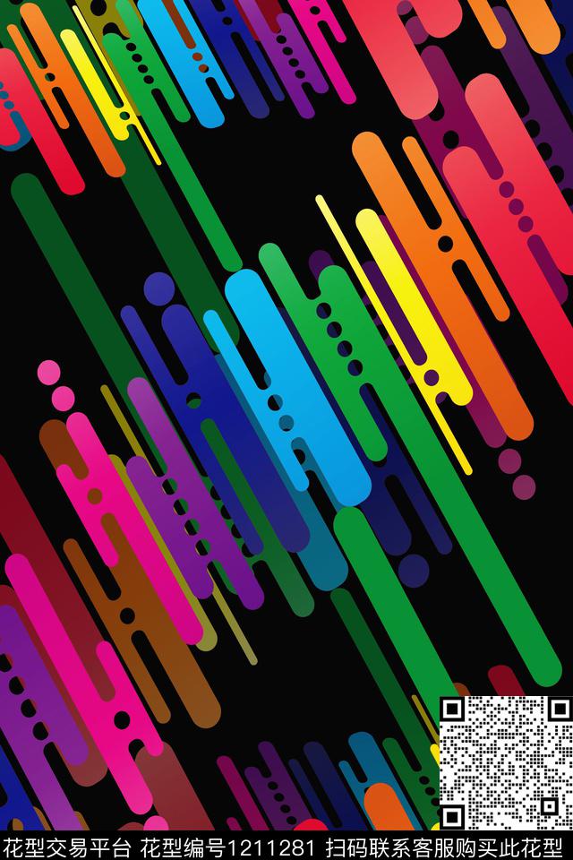 卡通婴童图案几何条纹混搭数码印花华亿平台下载（图片编号: 1211281） - 瓦栏（Walan）