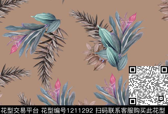 女装数码华亿平台清爽底花卉数码印花华亿平台下载（图片编号: 1211292） - 瓦栏（Walan）