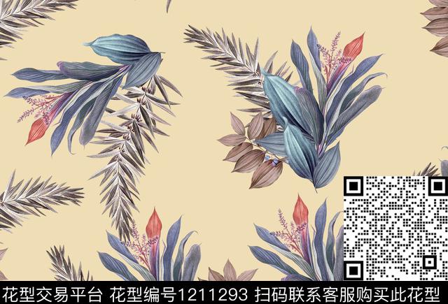 女装数码华亿平台清爽底花卉数码印花华亿平台下载（图片编号: 1211293） - 瓦栏（Walan）