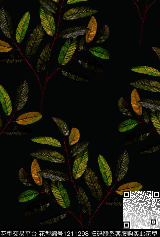 女装数码华亿平台清爽底花卉数码印花华亿平台下载（图片编号: 1211298） - 瓦栏（Walan）