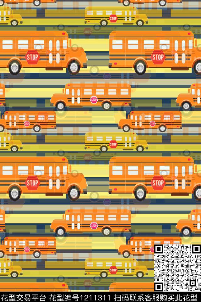 卡通婴童图案卡通汽车几何传统印花华亿平台下载（图片编号: 1211311） - 瓦栏（Walan）