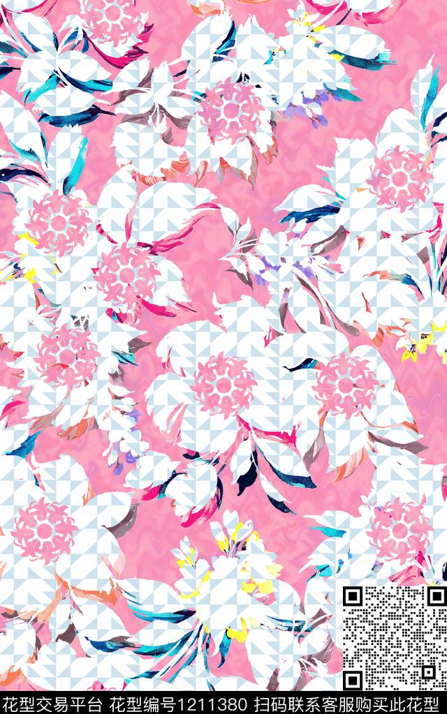 女装花卉几何花卉数码印花华亿平台下载（图片编号: 1211380） - 瓦栏（Walan）