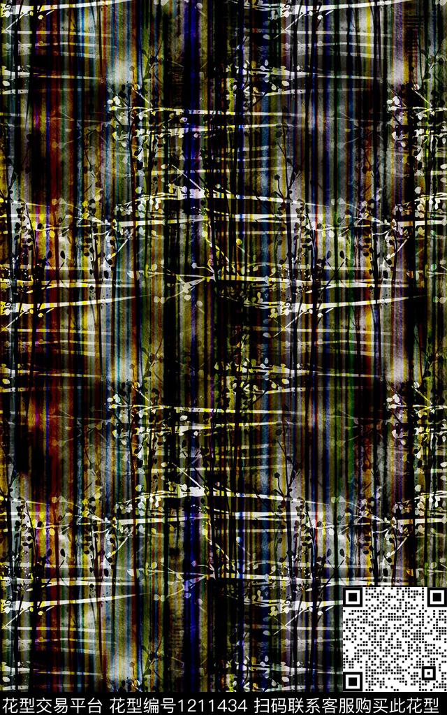 抽象肌理线条数码印花华亿平台下载（图片编号: 1211434） - 瓦栏（Walan）
