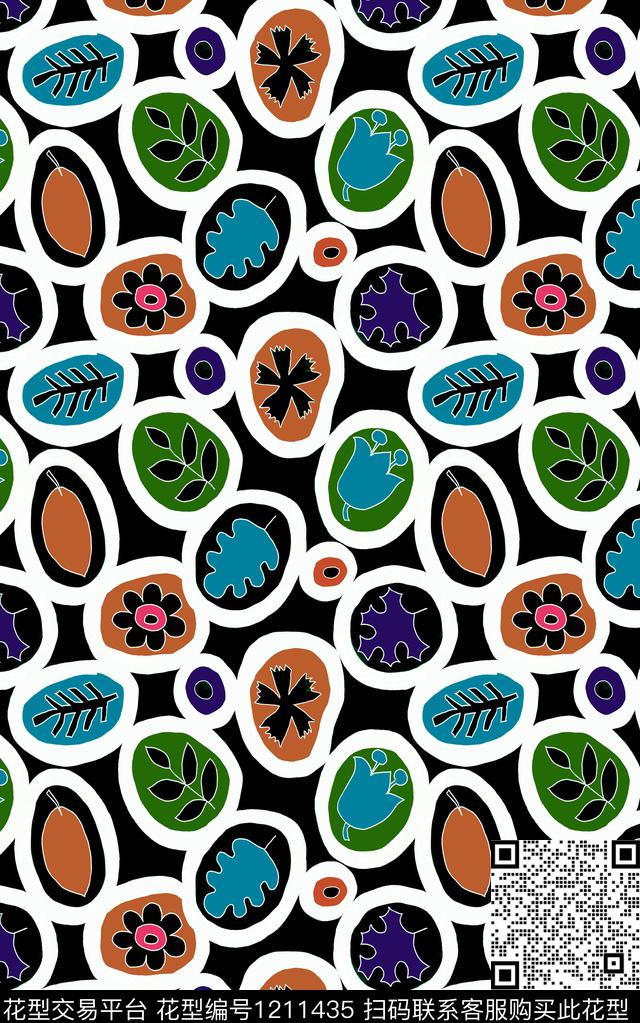 几何抽象线条数码印花华亿平台下载（图片编号: 1211435） - 瓦栏（Walan）