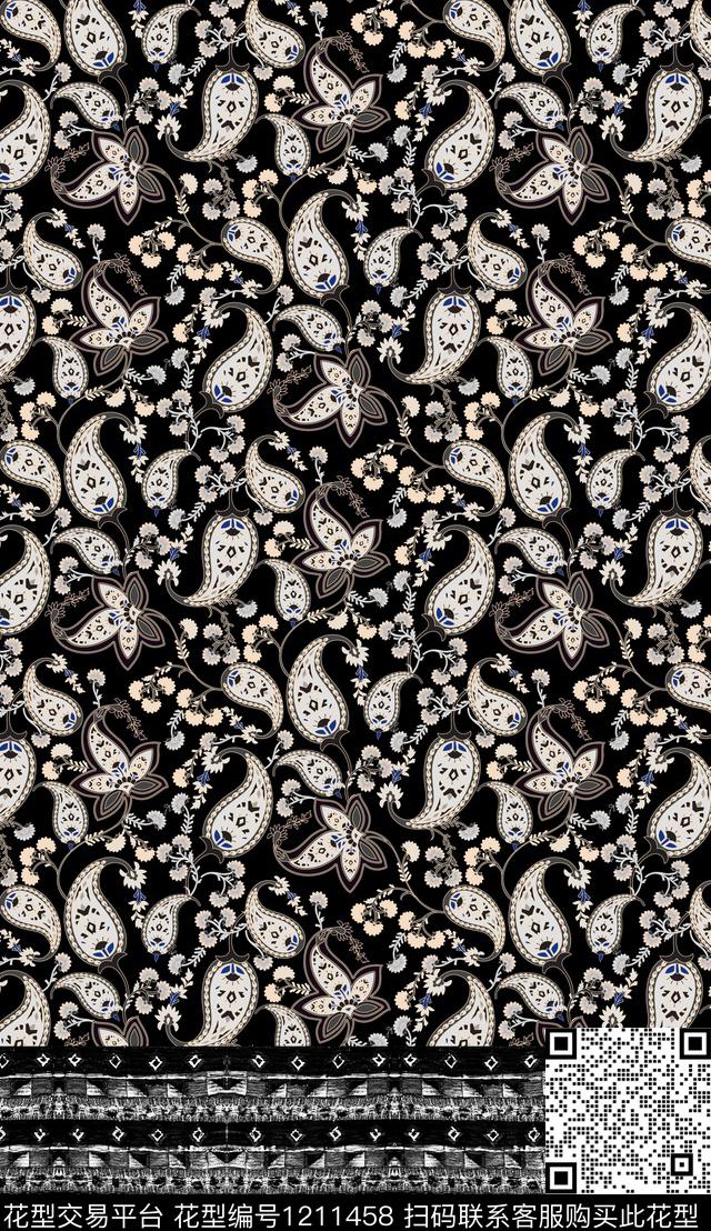 定位花民族风中国风数码印花华亿平台下载（图片编号: 1211458） - 瓦栏（Walan）
