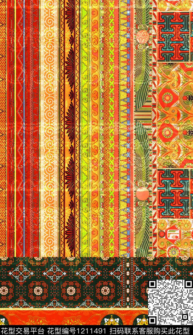 定位花民族风中国风数码印花华亿平台下载（图片编号: 1211491） - 瓦栏（Walan）