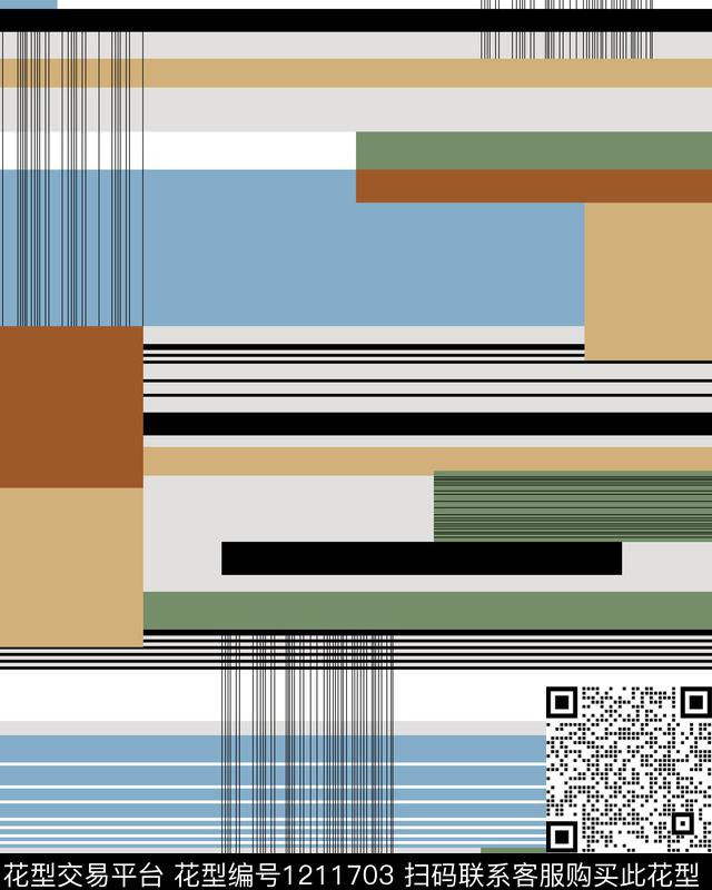 几何格子线条传统印花华亿平台下载（图片编号: 1211703） - 瓦栏（Walan）