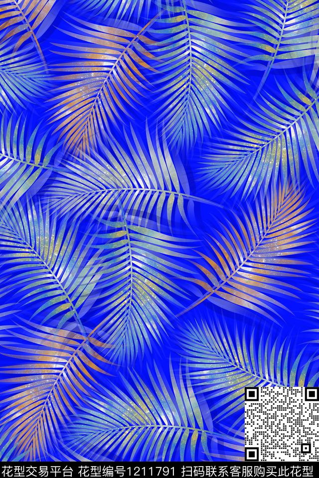 数码华亿平台女装绿植树叶数码印花华亿平台下载（图片编号: 1211791） - 瓦栏（Walan）