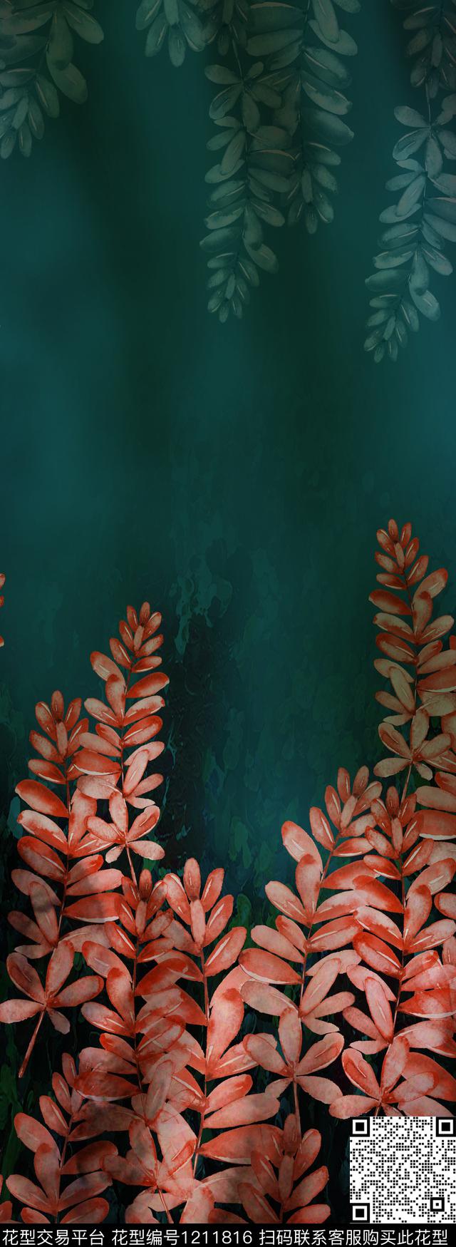 大牌风渐变定位花数码印花华亿平台下载（图片编号: 1211816） - 瓦栏（Walan）