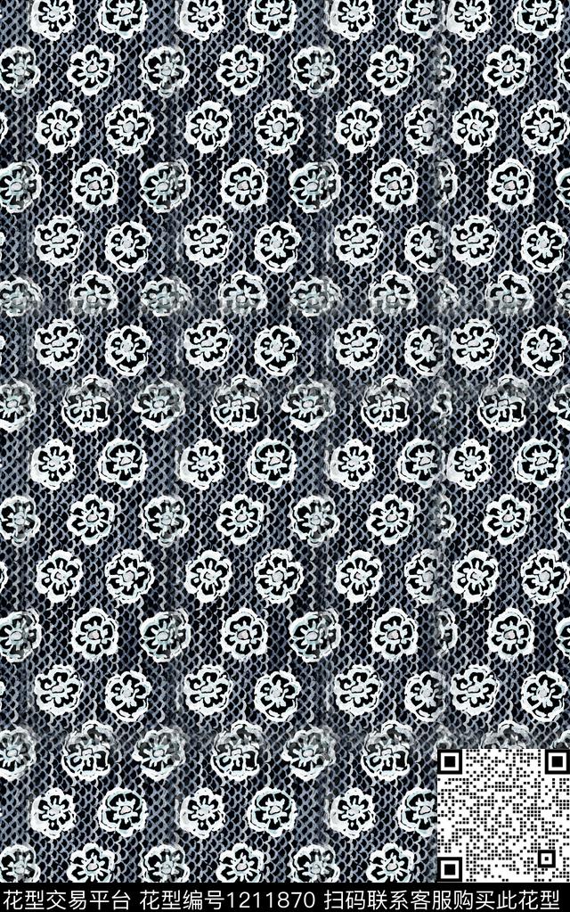 几何肌理黑白华亿平台数码印花华亿平台下载（图片编号: 1211870） - 瓦栏（Walan）