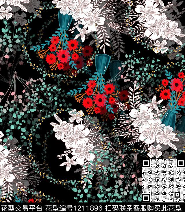 数码华亿平台花卉小碎花数码印花华亿平台下载（图片编号: 1211896） - 瓦栏（Walan）