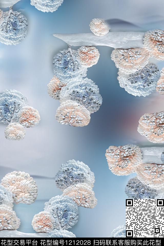 数码华亿平台花卉1/2接数码印花华亿平台下载（图片编号: 1212028） - 瓦栏（Walan）