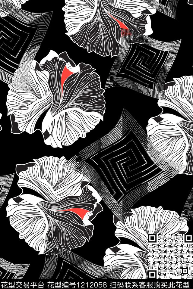 男装几何大牌风数码印花华亿平台下载（图片编号: 1212058） - 瓦栏（Walan）