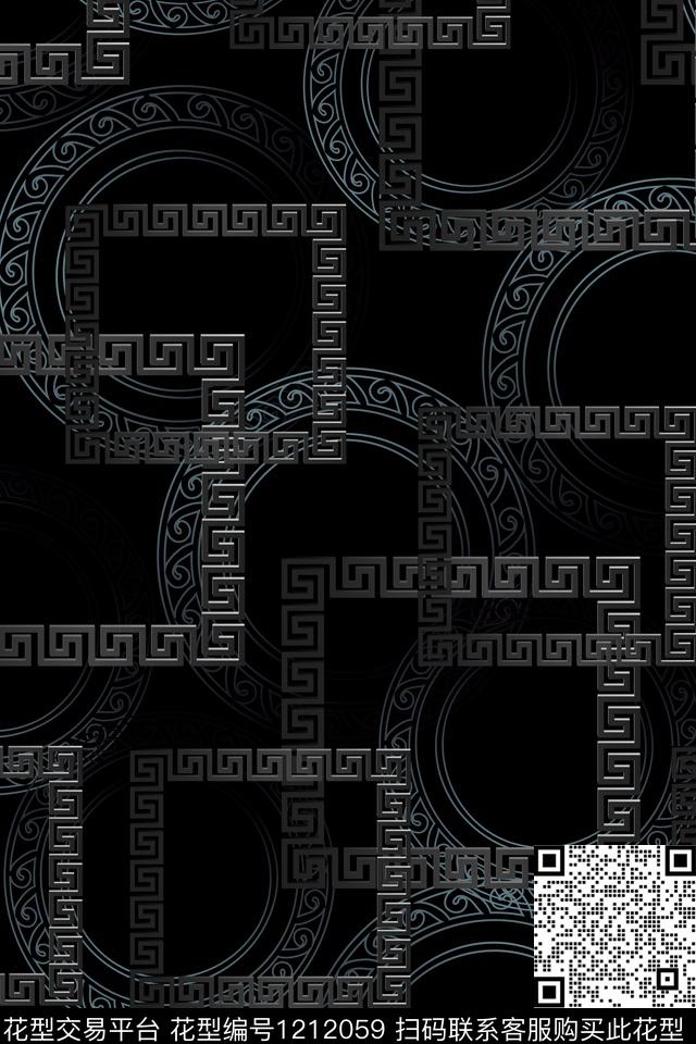 男装几何大牌风数码印花华亿平台下载（图片编号: 1212059） - 瓦栏（Walan）