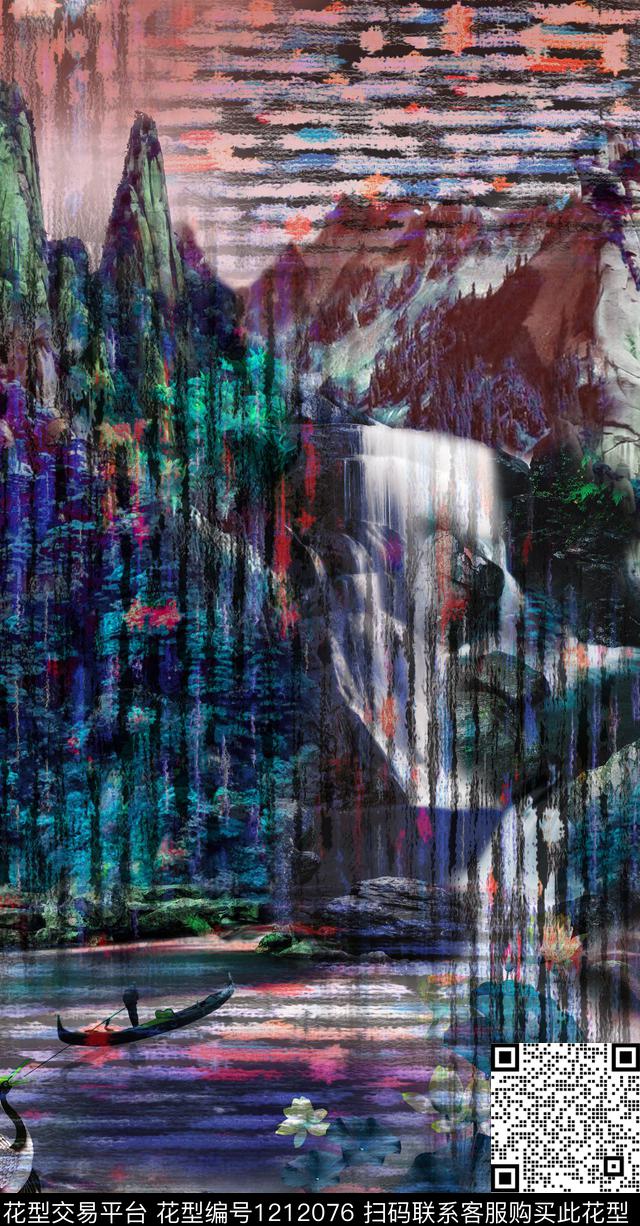 大牌风定位花纹理数码印花华亿平台下载（图片编号: 1212076） - 瓦栏（Walan）