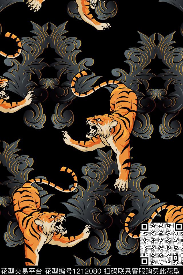 几何大牌风动物数码印花华亿平台下载（图片编号: 1212080） - 瓦栏（Walan）