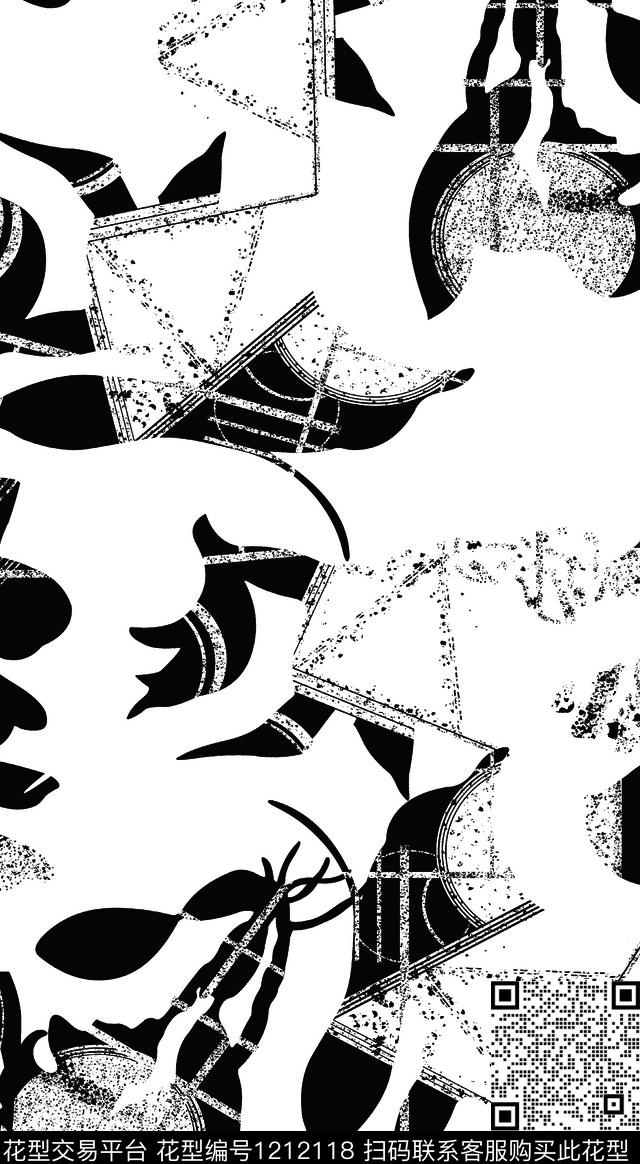 女装几何抽象传统印花华亿平台下载（图片编号: 1212118） - 瓦栏（Walan）