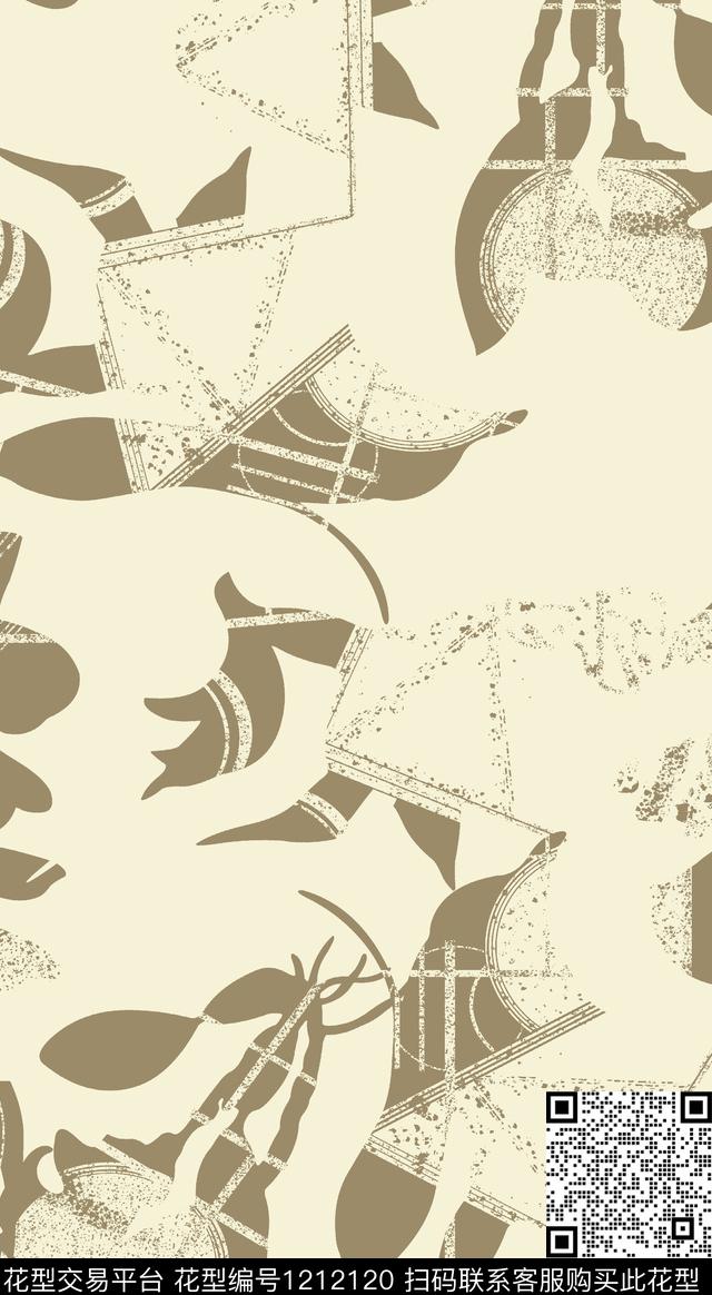 女装几何抽象传统印花华亿平台下载（图片编号: 1212120） - 瓦栏（Walan）