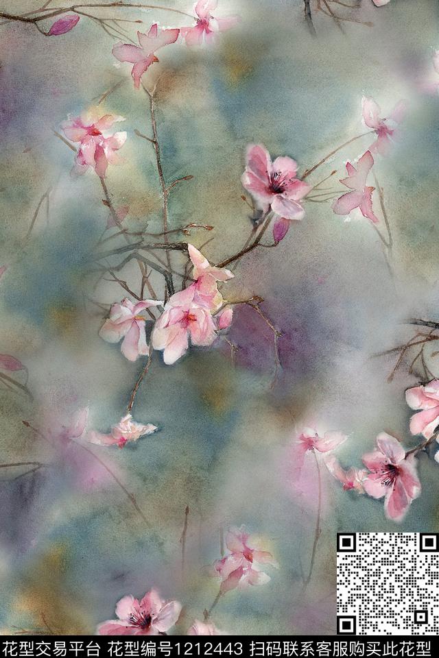 香云纱中老年小碎花数码印花华亿平台下载（图片编号: 1212443） - 瓦栏（Walan）