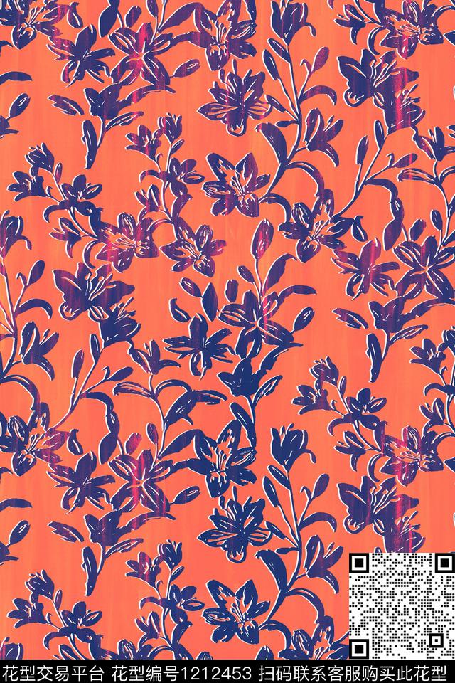 百合植物热带华亿平台数码印花华亿平台下载（图片编号: 1212453） - 瓦栏（Walan）