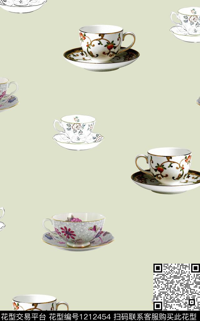 大牌风趣味茶杯数码印花华亿平台下载（图片编号: 1212454） - 瓦栏（Walan）