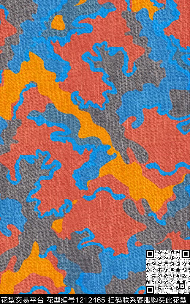 男装几何迷彩数码印花华亿平台下载（图片编号: 1212465） - 瓦栏（Walan）