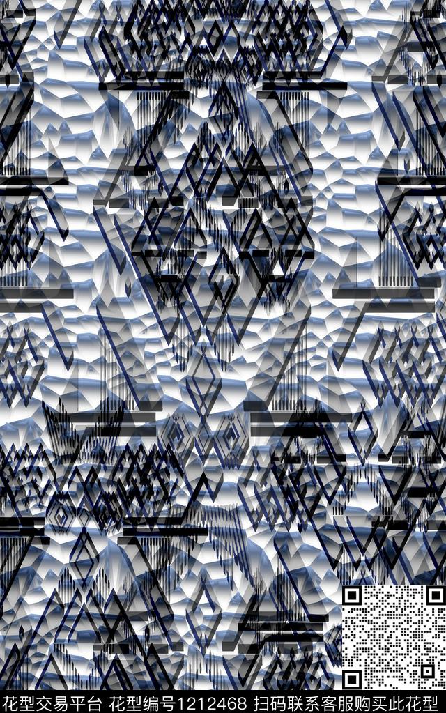 男装几何大牌风数码印花华亿平台下载（图片编号: 1212468） - 瓦栏（Walan）
