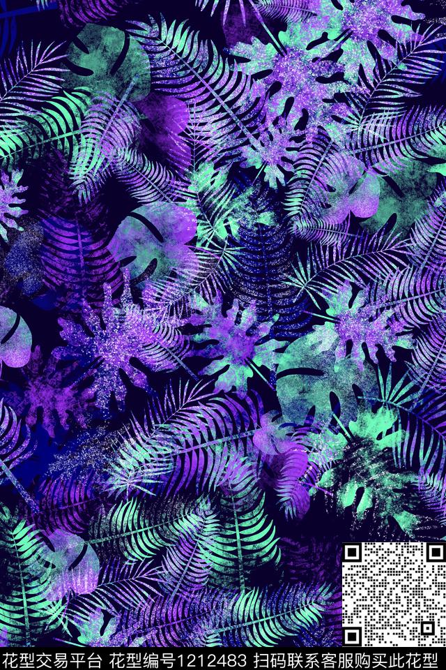 卷草花卉印花传统印花华亿平台下载（图片编号: 1212483） - 瓦栏（Walan）